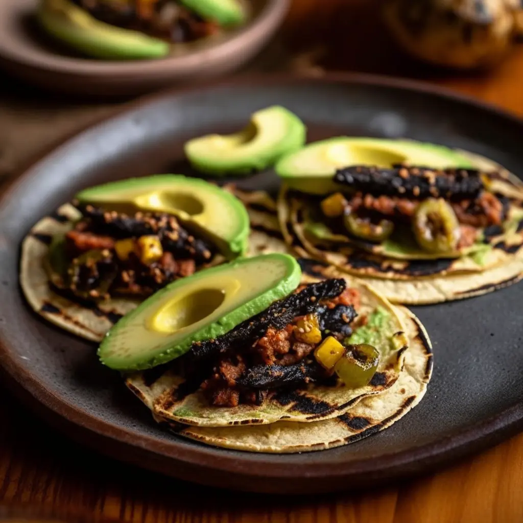 Tacos de Nopal con Frijoles Negros y Aguacate: Una Deliciosa Opción Vegetariana